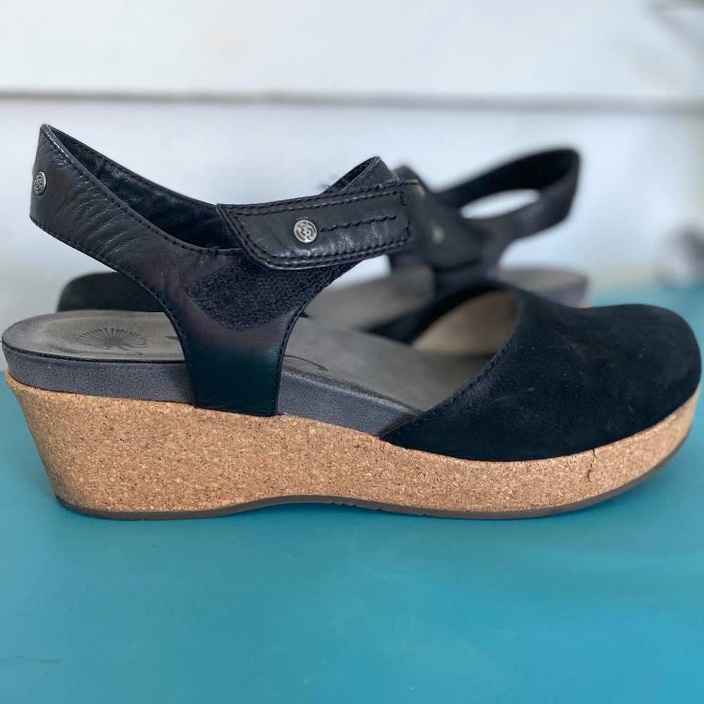 OTBT Black Cork/Leather Mary Jane Platform